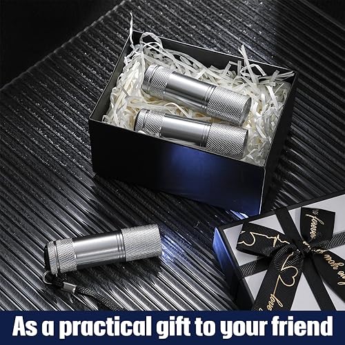 Miniatura 7 de VIHOSE 20 mini linternas a granel, luz flash de mano de aluminio brillante con cordón, pequeñas linternas LED para niños lectura nocturna de