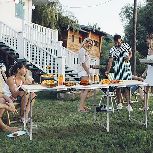 Vista 100 de Outvita Mesa de camping plegable portátil de 2.3 pies, mesa de picnic impermeable al aire libre, maleta ligera de aluminio, mesa plegable