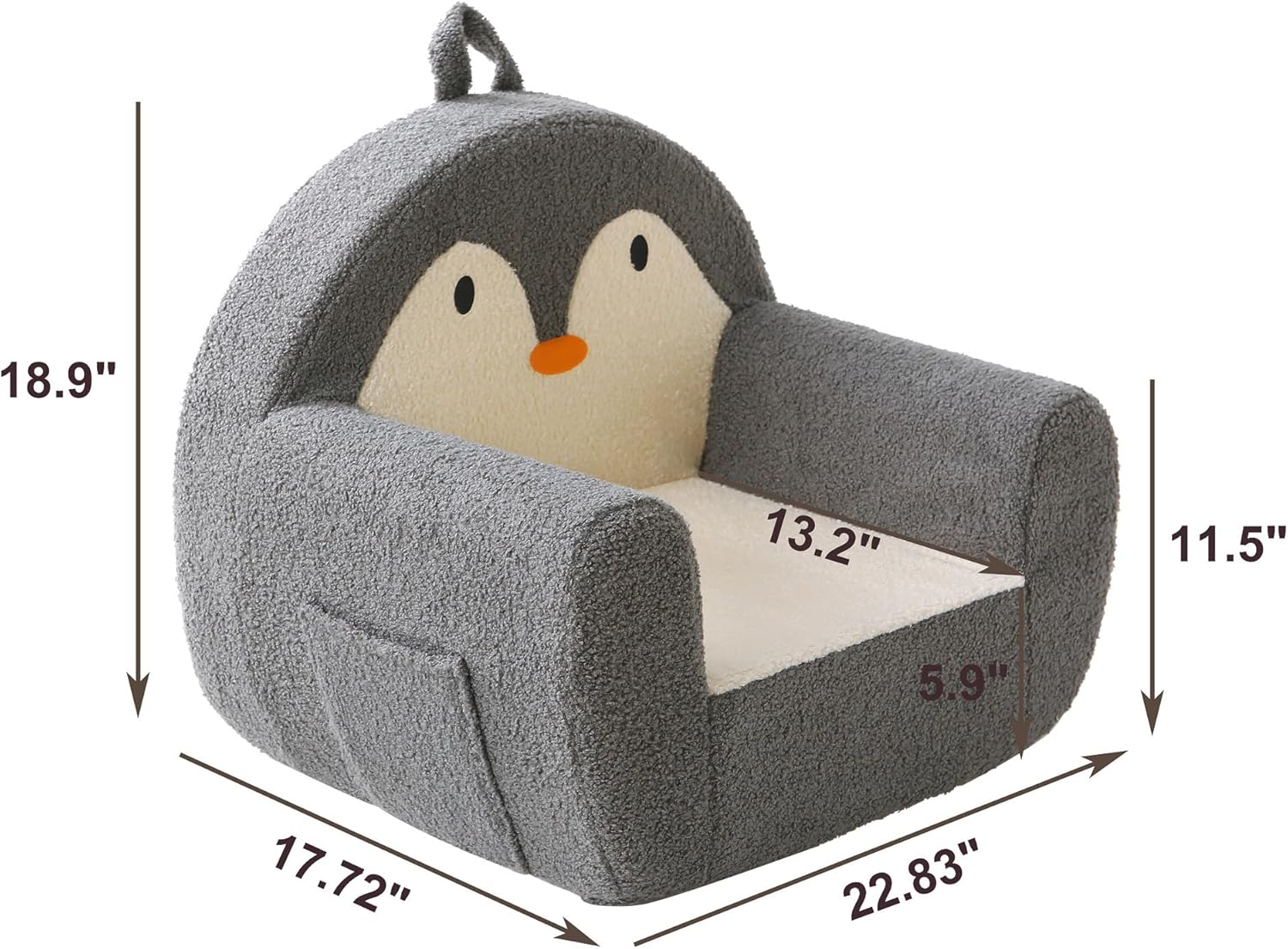 Kids Chair Comfy Toddler, Soft Baby Chair for Boys & Girls, Portable Toddler Reading Armchair with Removable Washable Sherpa Cover - Image 2