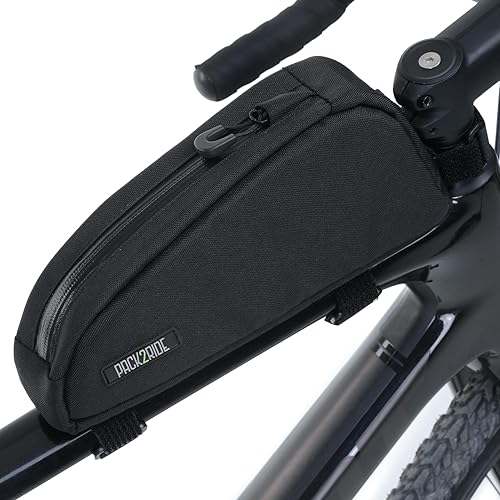 Miniatura 3 de PACK2RIDE Onedrop - Bolsa para marco de bicicleta, bolsa de bicicleta de tubo superior, impermeable y estable, bolsa de bicicleta con cubierta para