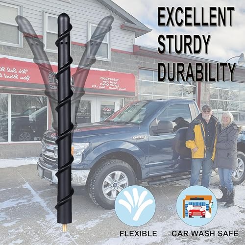 Miniatura 6 de Antena corta compatible con Ford F150 2009-2023, repuesto de antena de goma en espiral de 7 pulgadas, diseñada para recepción optimizada de FMAM,