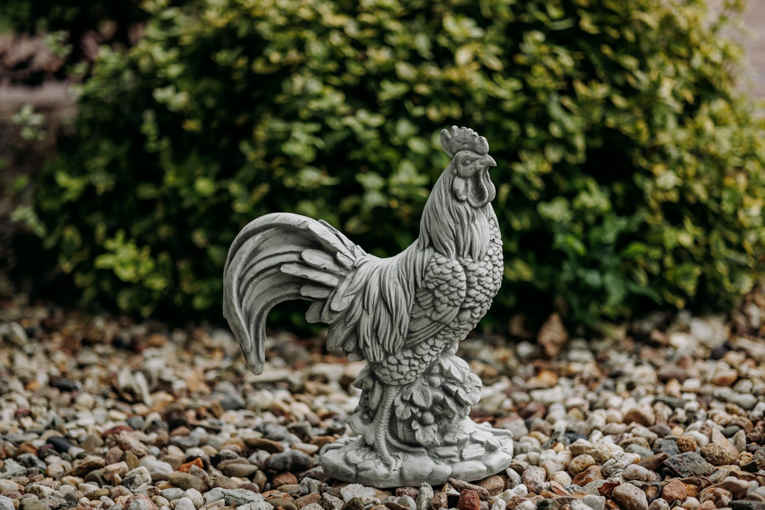 gartendekoparadies.de Masywna kamienna figurka Kogut domowy Ptak Gockel wykonany z odlewanego kamienia, mrozoodporna figurka zwierząt