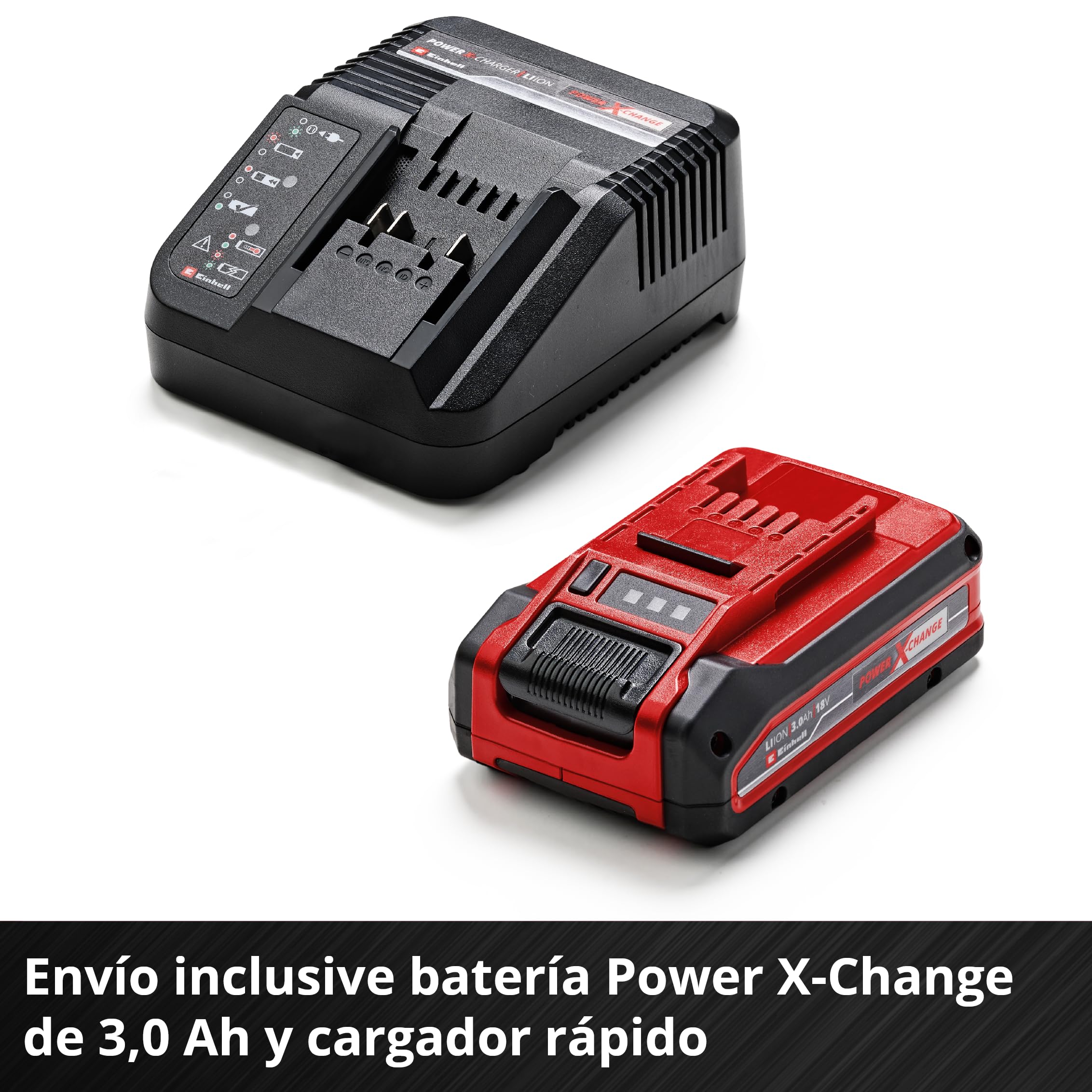 Einhell Motosierra con batería GE-LC 18/25-1 Li Kit Power X-Change (18 V, 23 cm de longitud de corte, 4,5 m/s velocidad de cadena, lubricación de cadena automática, incl. 1x 3,0 Ah + cargador)