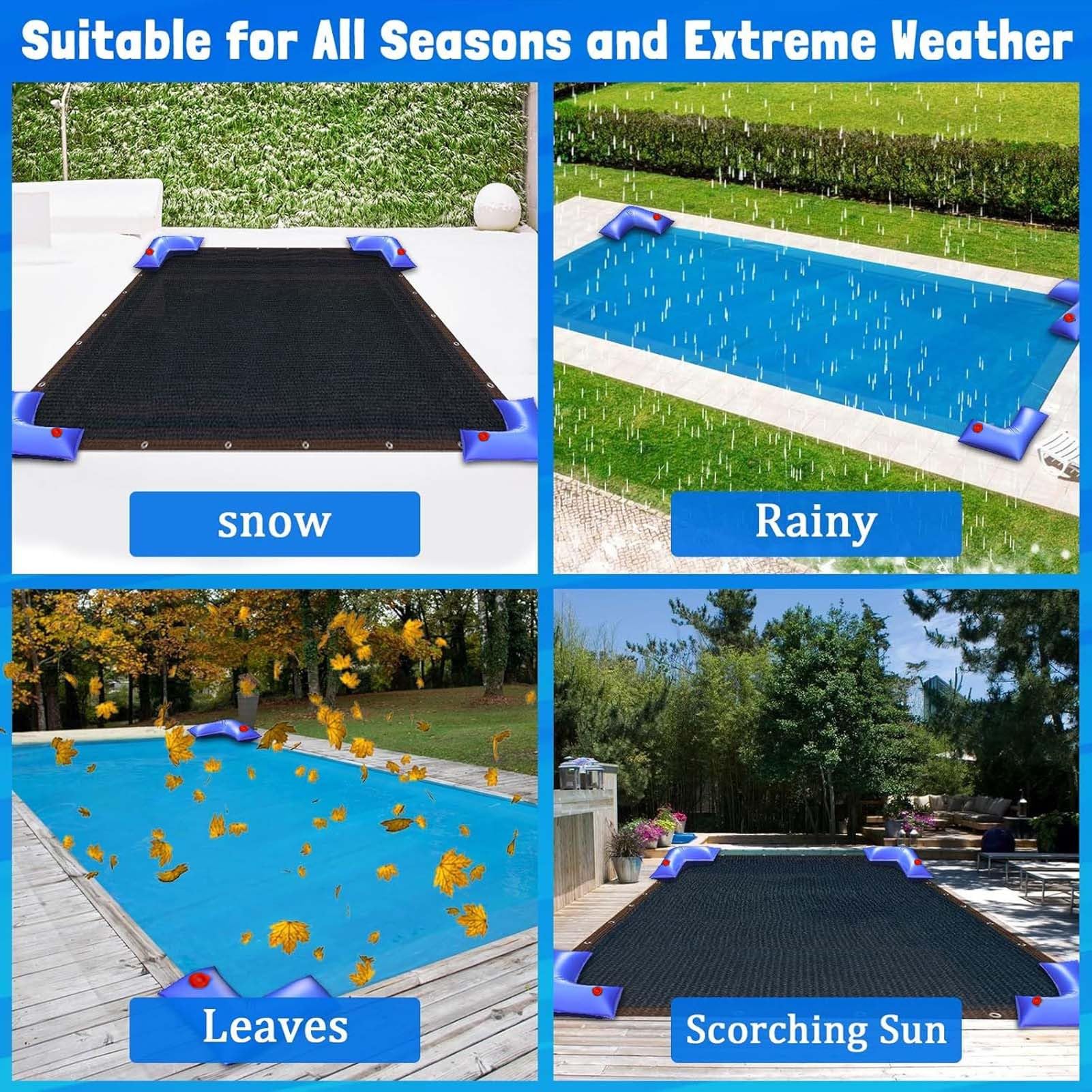Wassersäcke für Poolabdeckung, kältebeständige Eckrohre, wetterfeste Eck-Wintertasche für Hinterhof, Schwimmen, Outdoor, Garten, Camping, Terrasse