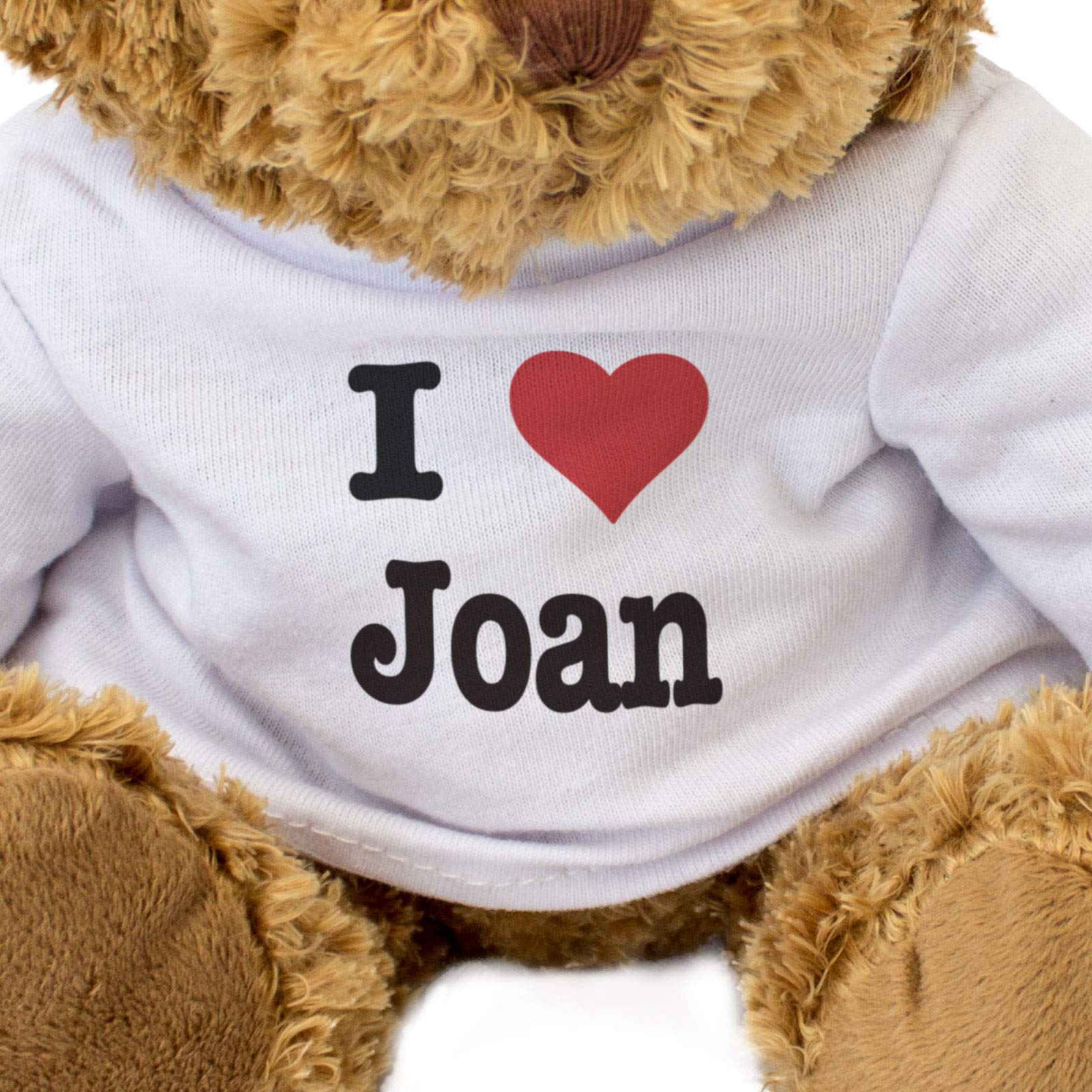 Orsacchiotto con scritta "I Love Joan" (lingua italiana non garantita)