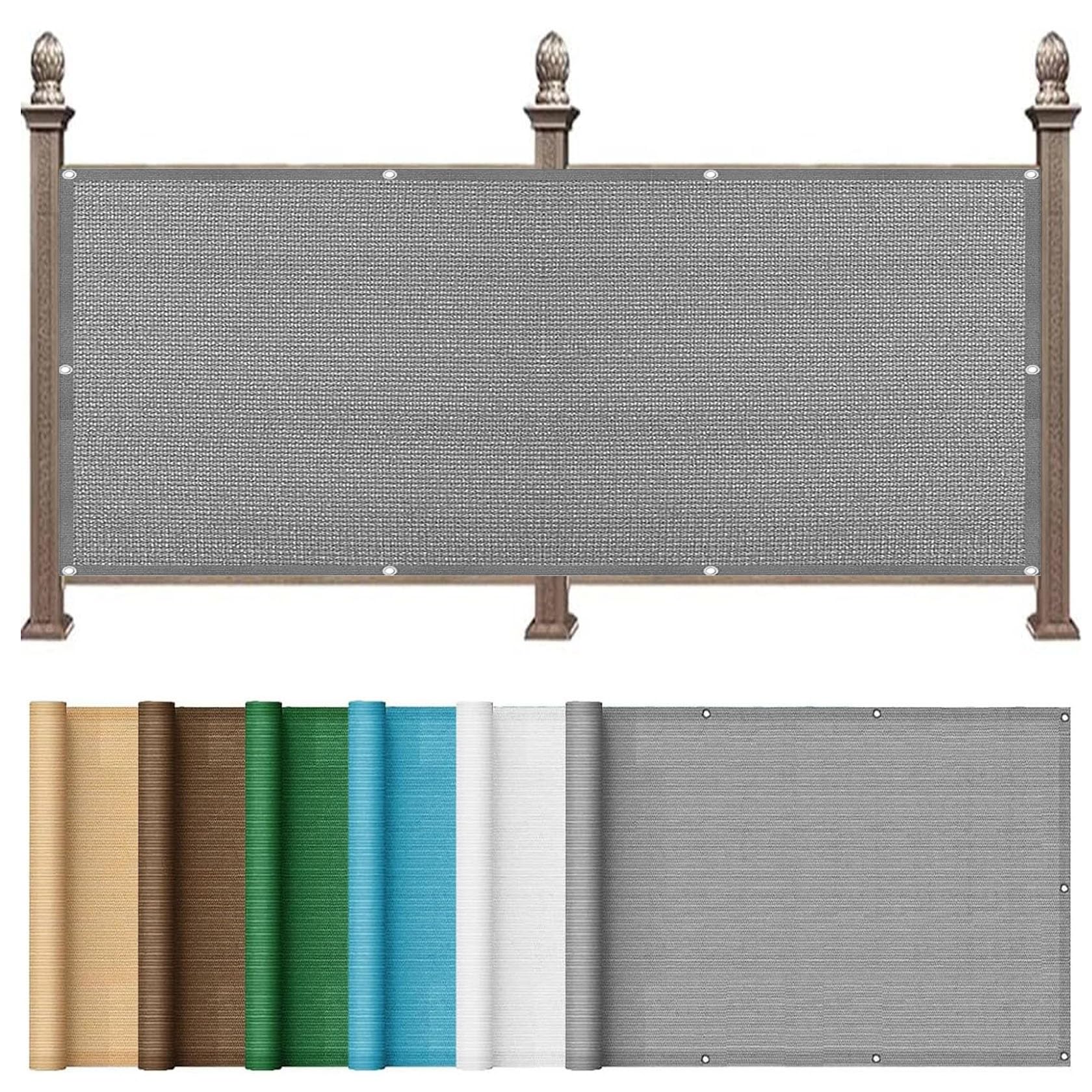 Recinzione Copertura per Balcone Giardino 45 x 440 cm Protezione UV Frangivisto per Recinzione Giardino con Fascetta per Recinzione, Giardino, Grigio