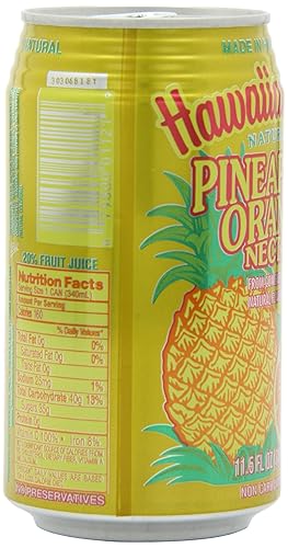 Miniatura 6 de Hawaiian Sun Néctar Piña-Naranja 115 Fl Oz Paquete de 24