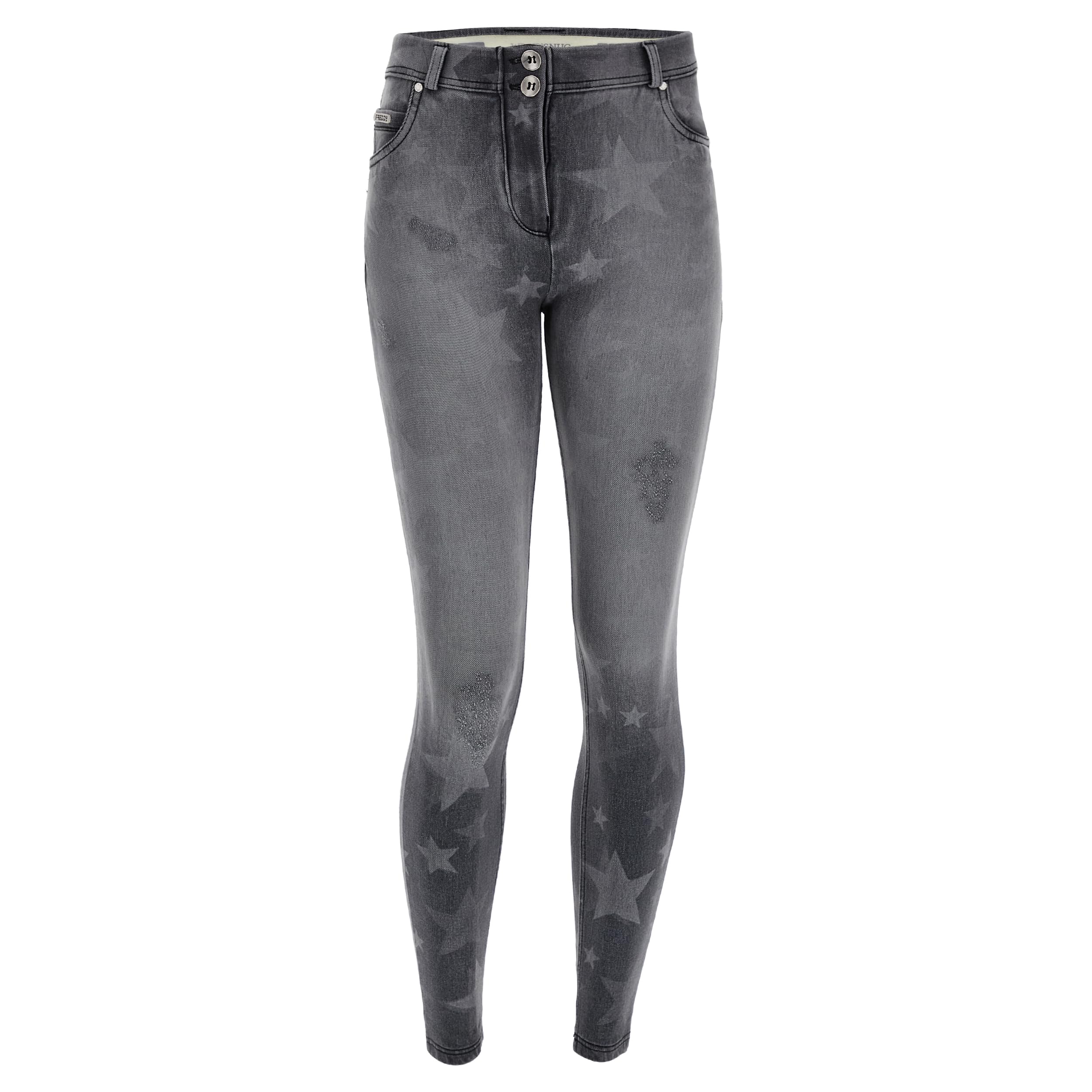 FREDDYWR.up® Flat Fabric Jeans with Star Print and Distressed Details