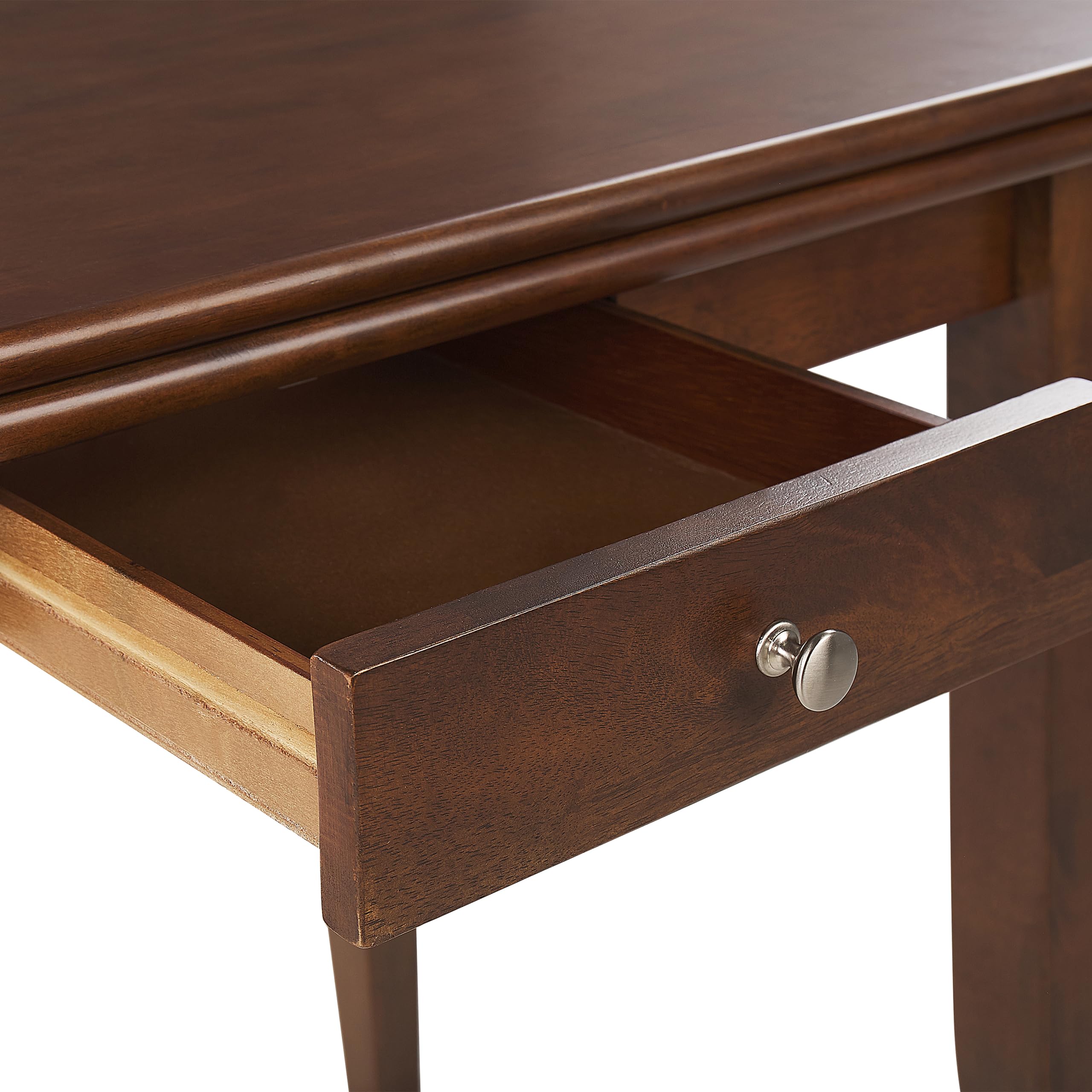 Beliani Esstisch 90/120x60cm Gummibaumholz Dunkelbraun ausziehbar mit Schublade Masela