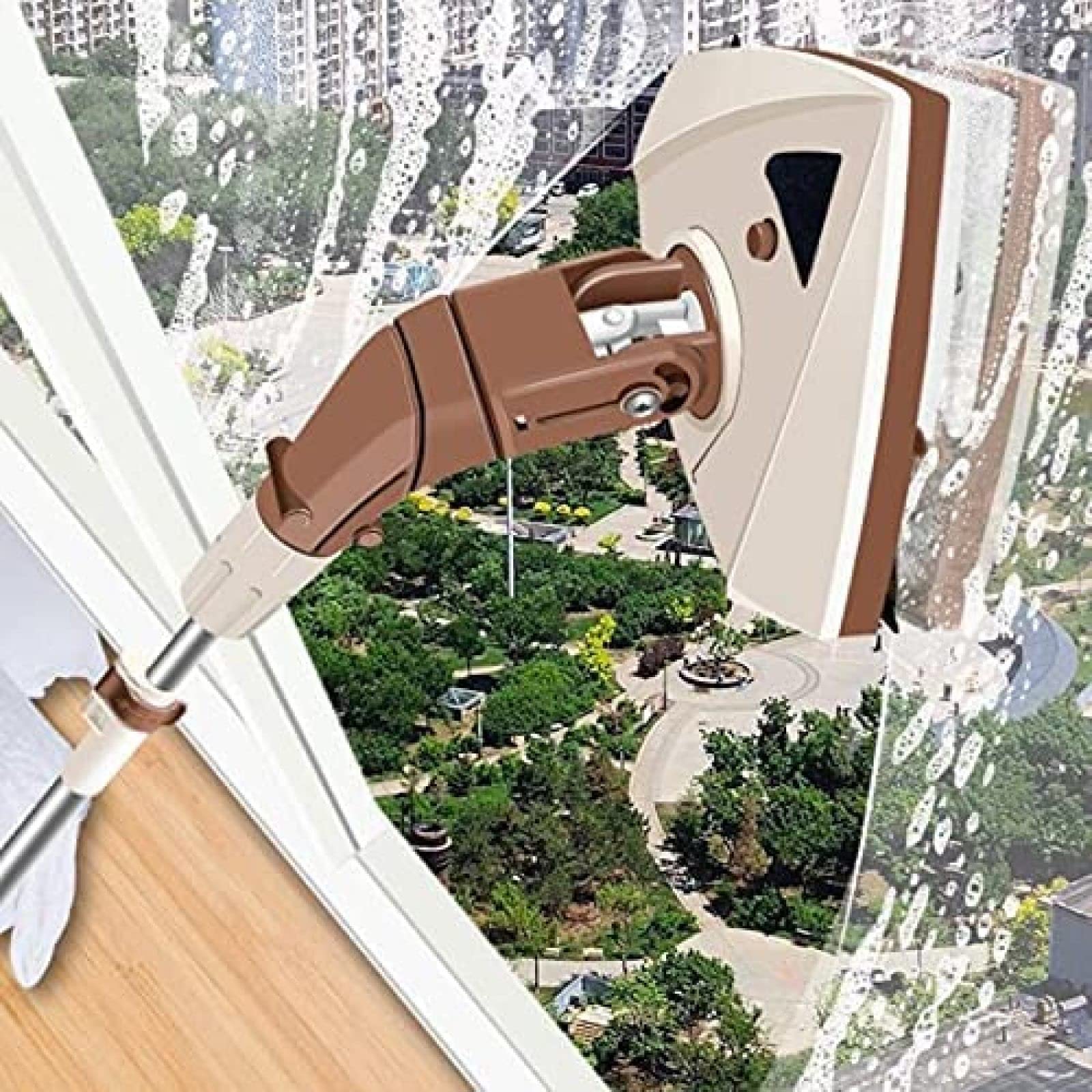 Clean Windows Magnetischer Fensterreiniger Glasreiniger Doppelzweck-Glaswischer, sowohl hohe als auch niedrige Ecken sind verfügbar, der Glaswischerkopf kann um 360° gedreht Werden, 15–28 mm