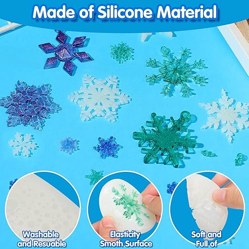 Miniatura 4 de 8 piezas de resina de Navidad moldes DIY copo de nieve molde colgante de Navidad moldes de silicona copo de nieve Navidad molde de silicona para