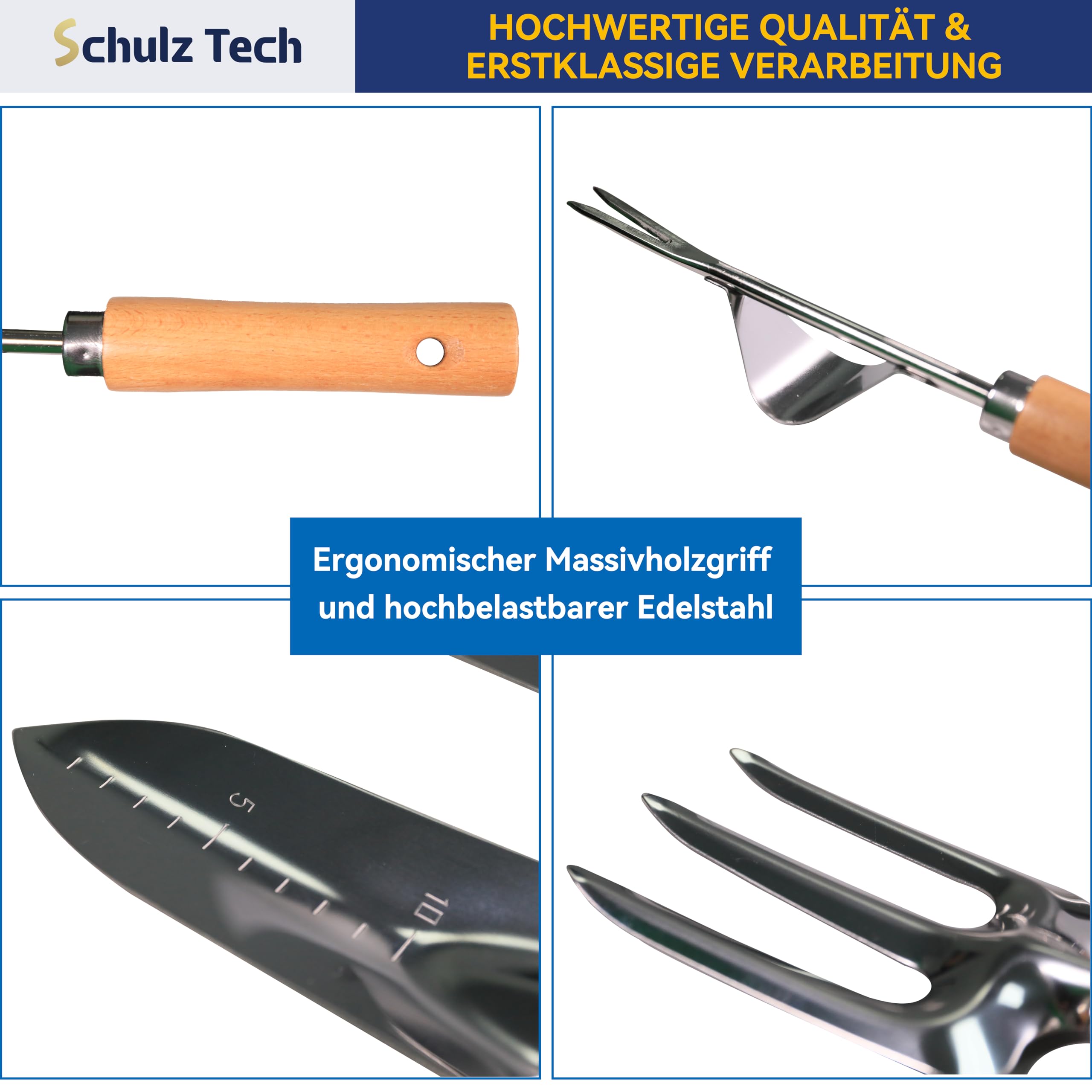 Gartenwerkzeug Set 9-teilig, Edelstahl Gartengeräte mit Aufbewahrungstasche, Gartenschere, Sprühflasche, Gartenhandschuhe, Unkrautstecher, für Gartenarbeit, Balkon, Geschenk für Gärtner