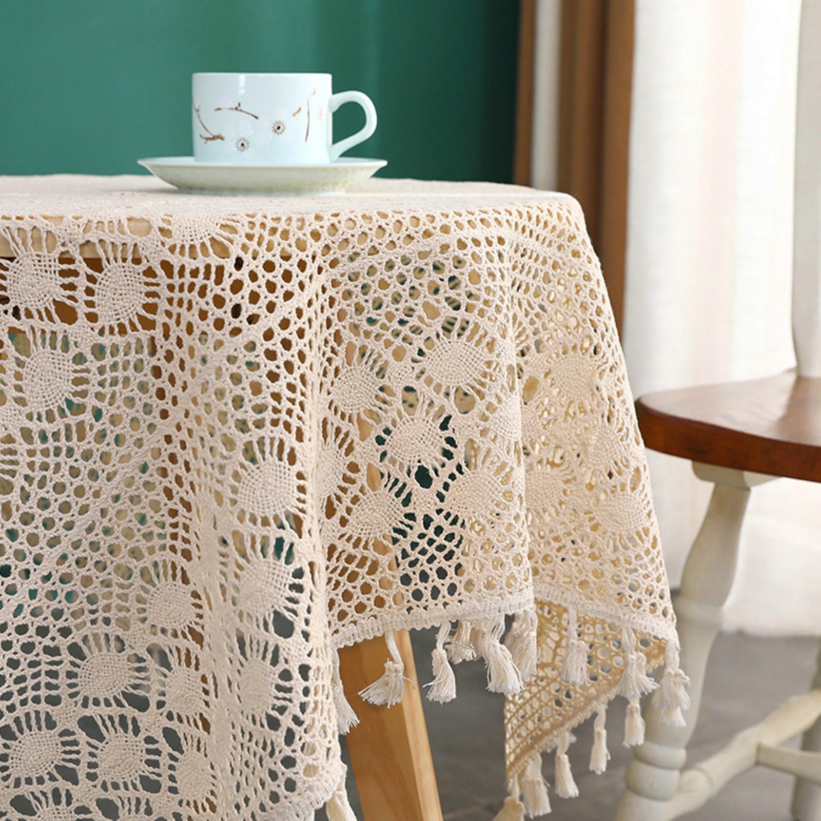 Nappe Table de Salon Rectangulaire, Nappe Beige 110x160cm