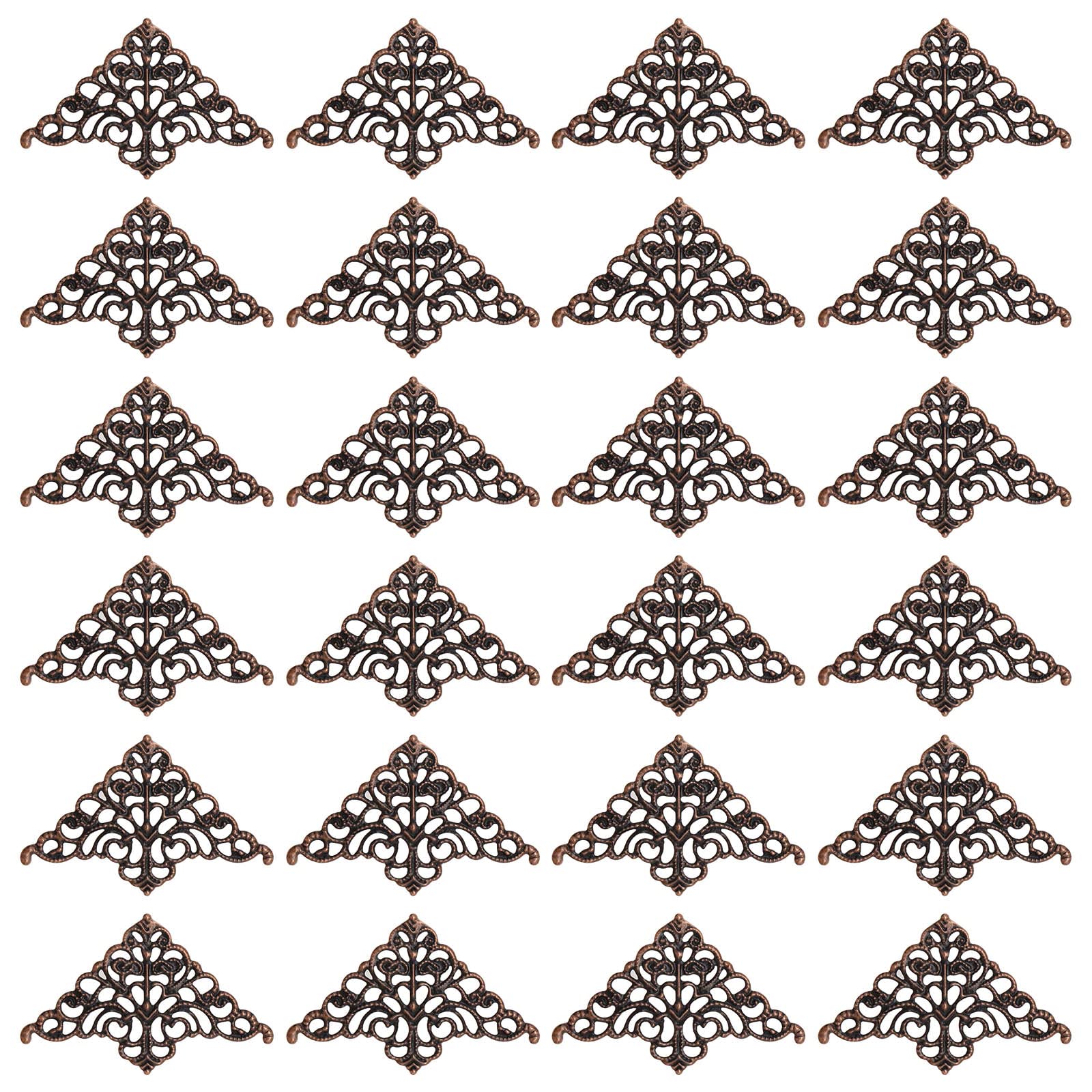 ECSING 100PCS 책 코너 보호기 30X30MM 청동 금속 책 코너 가장자리 커버 책 장식 액세서리 빈티지 책 스크랩북 사진  앨범 노트북 장식-Freehip.co.kr