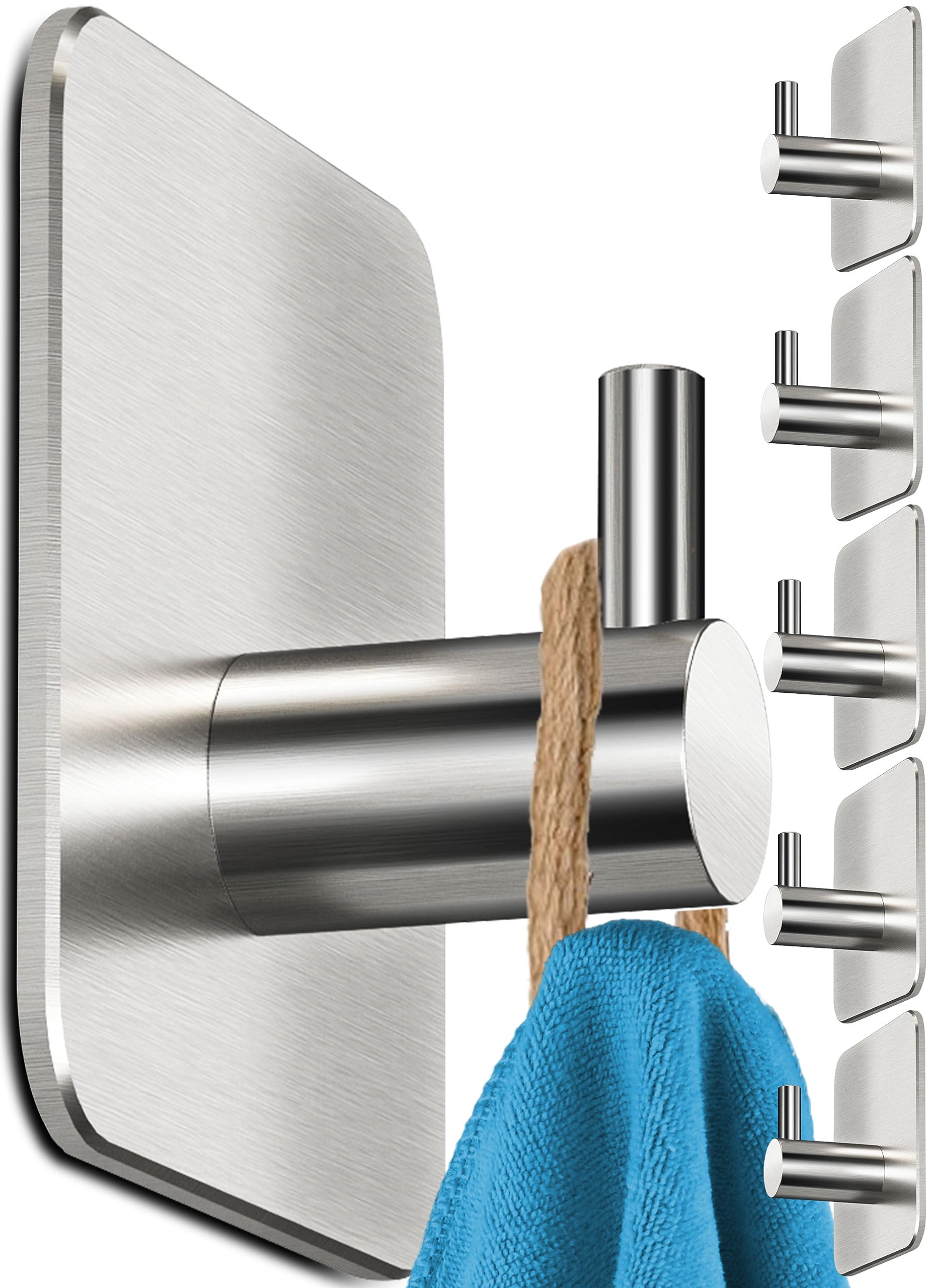 Mandouer Handtuchhalter 4-tlg. - Selbstklebend Ohne Bohren, Edelstahl Silber