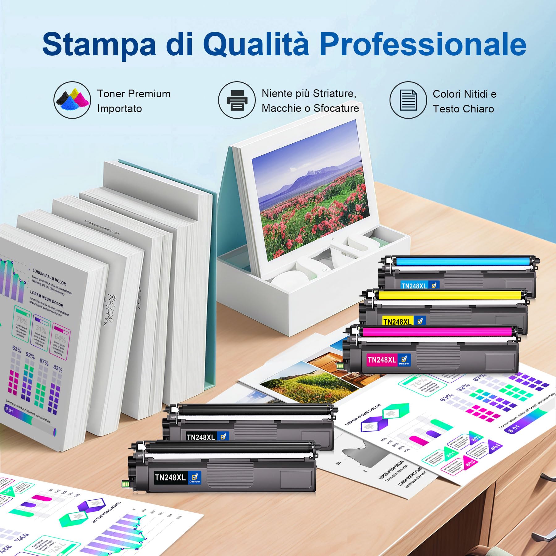 TN248XL TN248 Compatibili per Toner Brother MFC L3740CDWE Toner Brother DCP-L3560CDW MFCL3740CDWE DCPL3560CDW TN 248 XL MFC-L3760CDW HL-L3240CDW HL-L3220CWE DCP-L3520CDWE