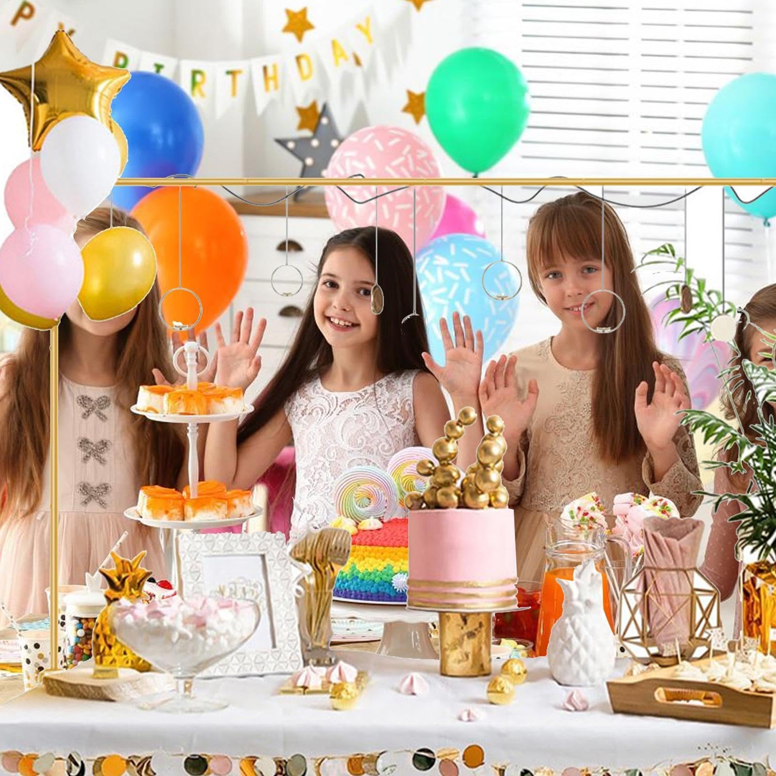 Soporte de arco de mesa de metal con clips, soporte de decoración floral, para globos e telón de fondo para eventos, mesa, cartel, escaparate, elegante soporte de centro de mesa