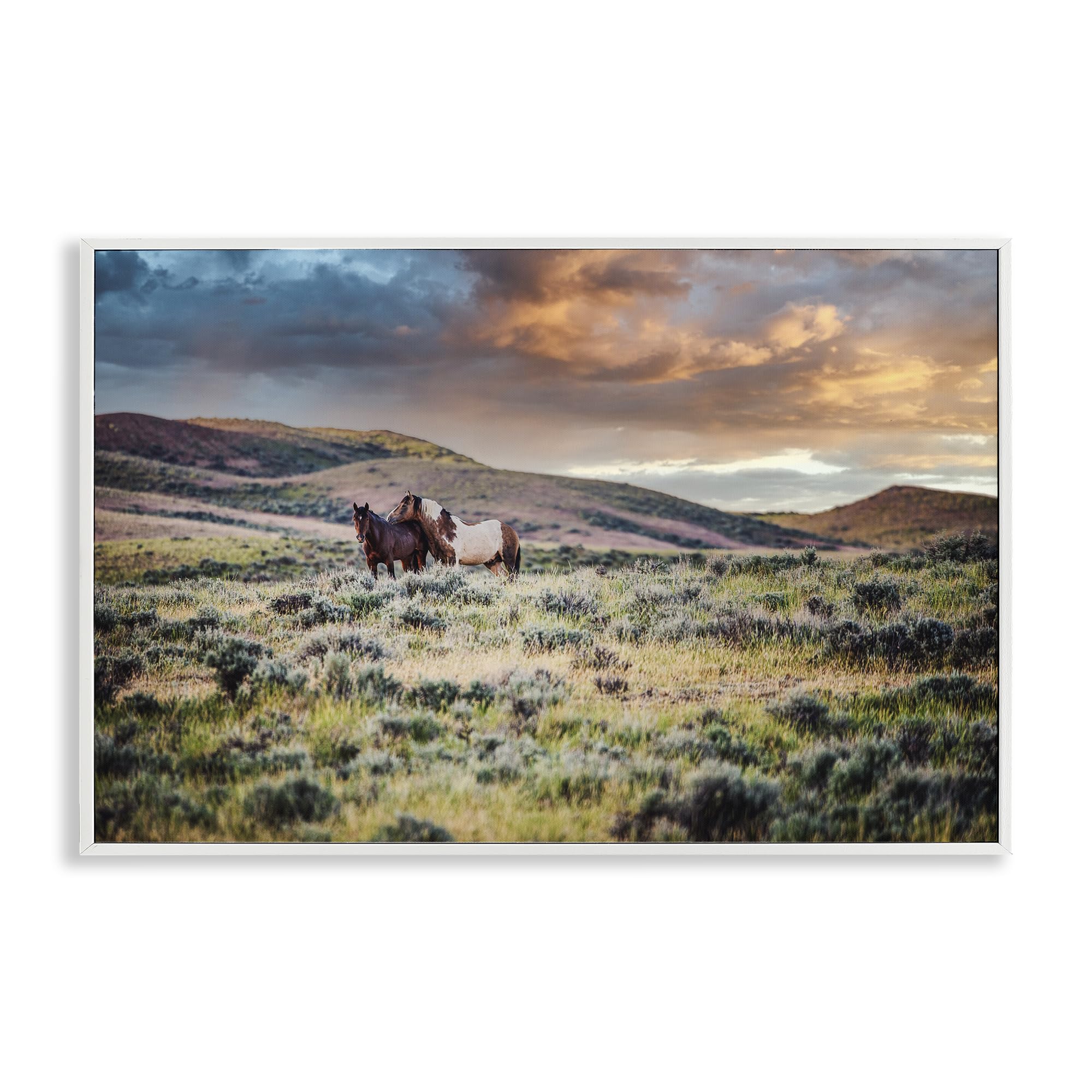 Stupell Industries Coastal White (Textured) 'Stay Close Horses'| Framed Giclee Art