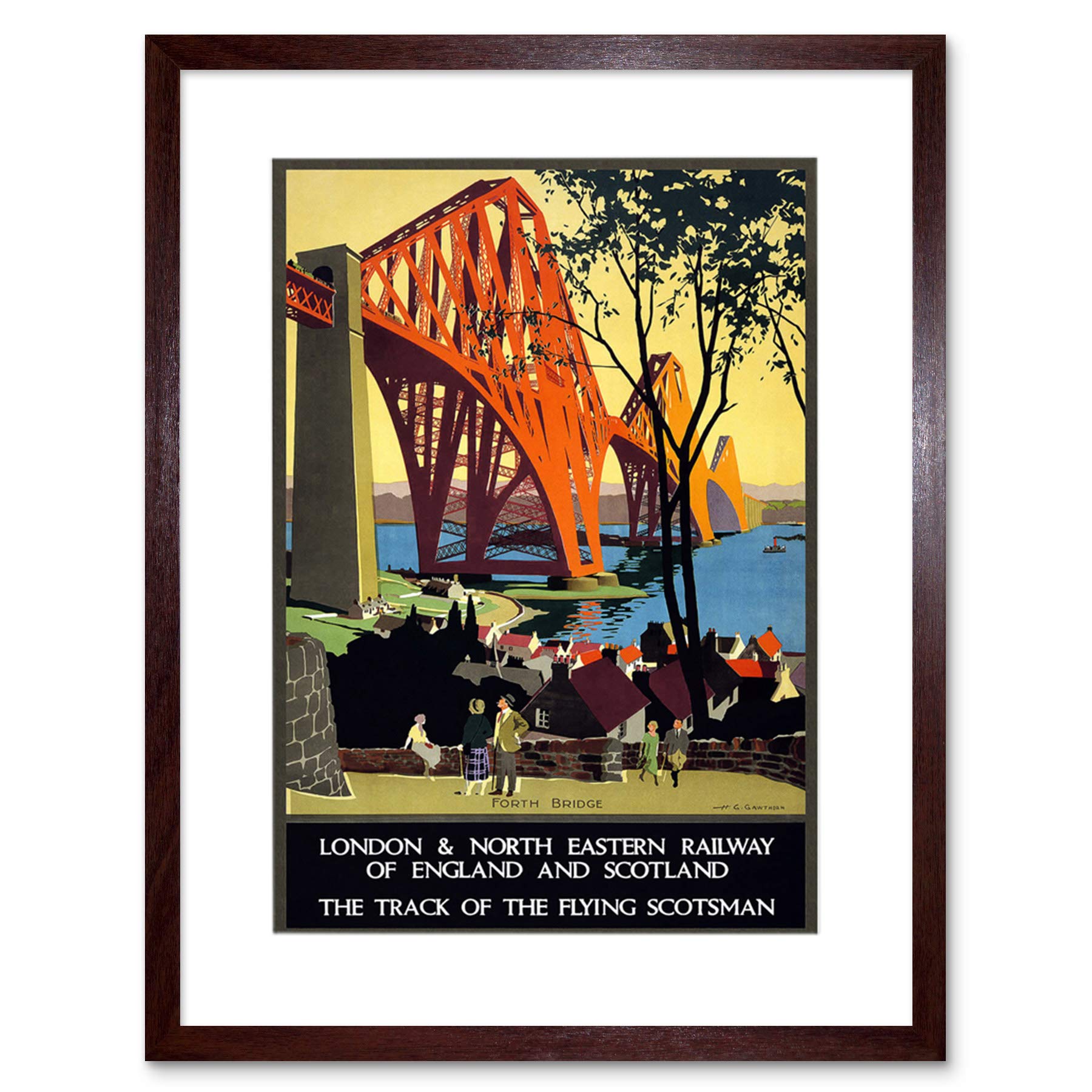 Wee Blue Coo Abschiedskarte 'Flying Scotsman Forth Bridge' – Hochwertige Grußkarte (17,5x12,5 Cm) Auf Nachhaltigem 280g/m² Karton