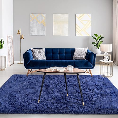 Miniatura 100 de Jelymark - Alfombra de interior peluda, mullida y supersuave para dormitorio, de 3 x 5 pies, para sala de estar, decoración del hogar, dormitorio