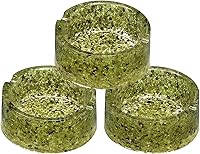 Vista 5 de Rockcloud Bandeja redonda de 3 pulgadas con resina, bandeja de joyería de cristal para decoración de mesa de oficina en casa, soporte para plantas