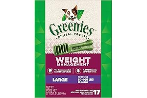 Weight Management Large Natural Dog Dental Care Chews for Weight Control
