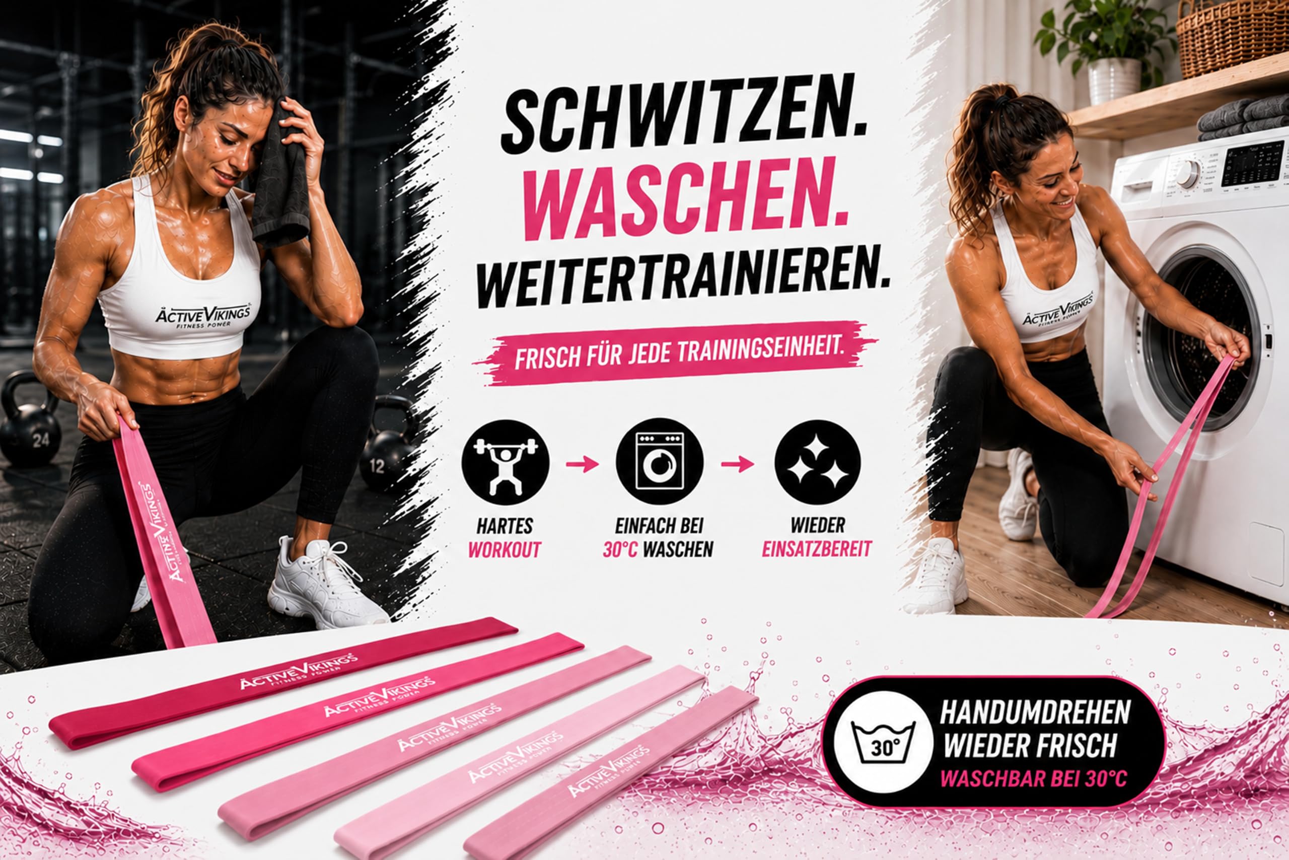 Valkyrie Edition PULL UP - Fasce elastiche per il fitness - Set ideale da 5 - fascia in tessuto per cintura di sicurezza
