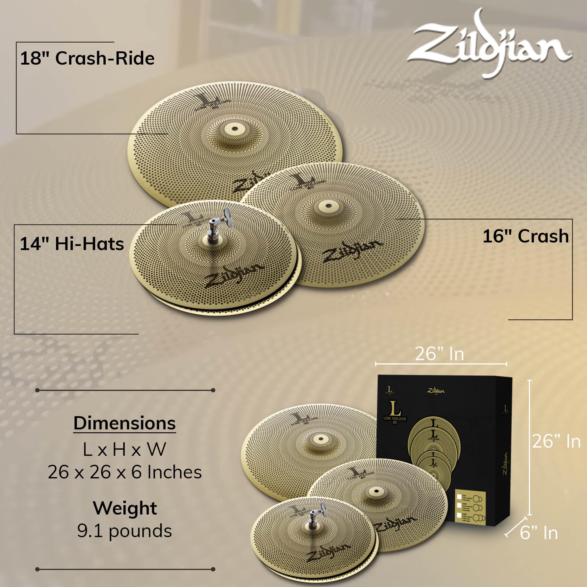 L80 Low Volume Cymbal Set ジルジャン　消音シンバル L80 Low Volume Cymbals | Zildjian – Zildjian