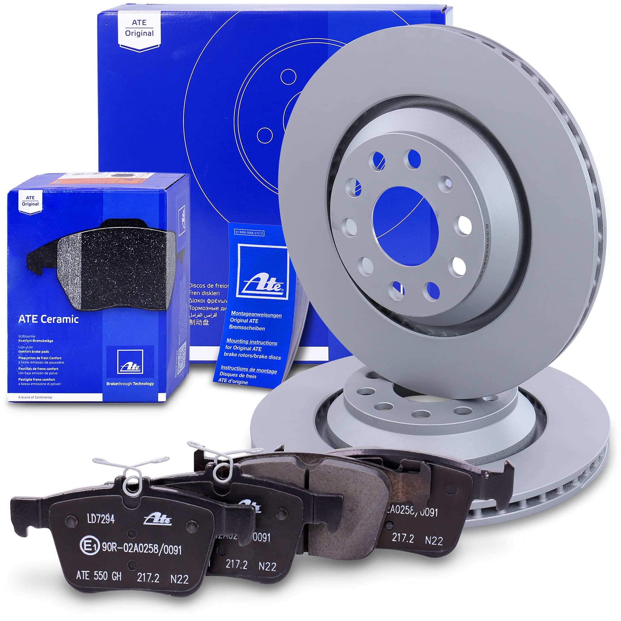 ATE Bremsscheiben 272mm + CERAMIC Beläge Hinten Für VW Q2, ATECA, KAROQ - Komplettset