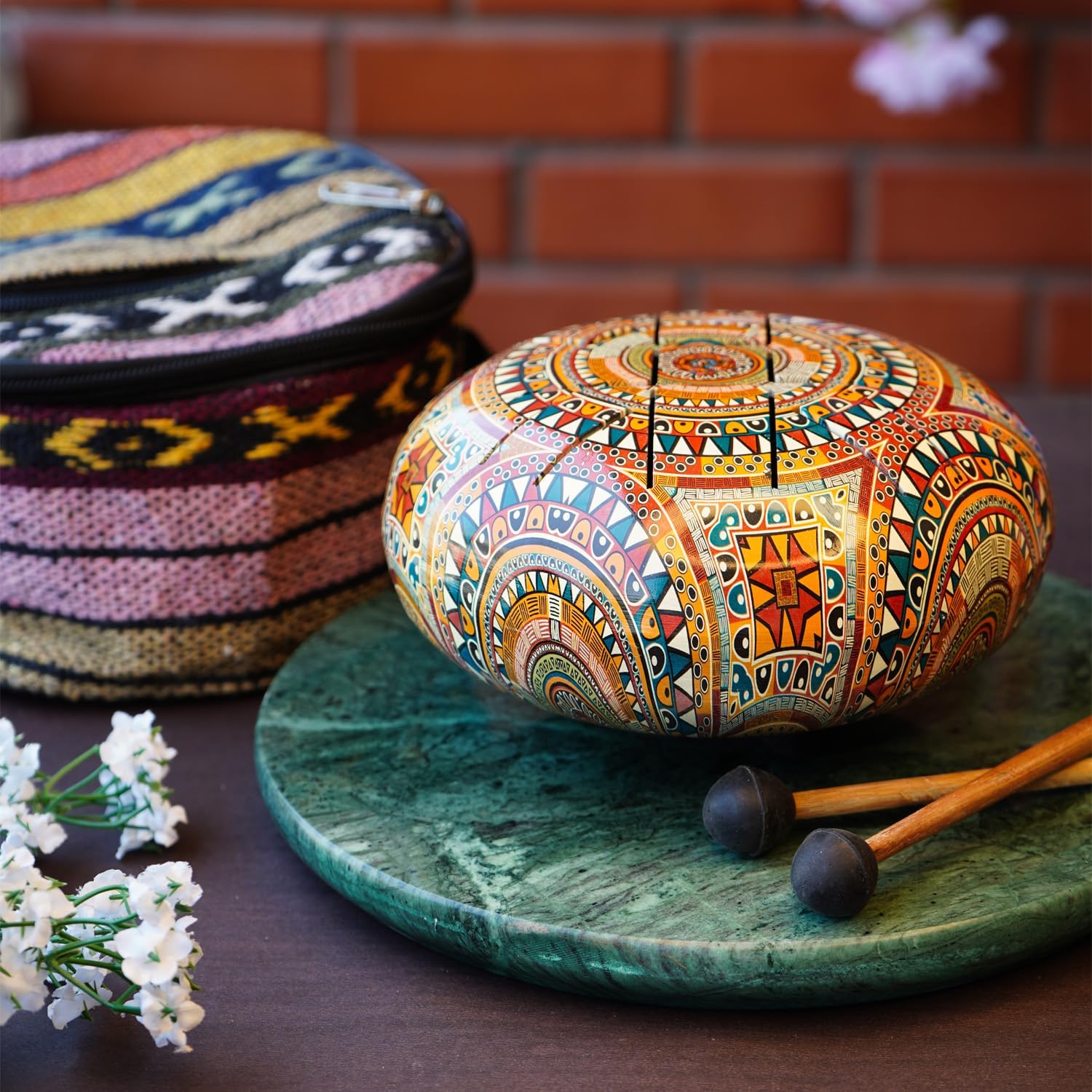 AASHI HOME'S Happy Drum 12 Inch Tongue Drum, Hand Pan Drum, Hand Drum, Instruments for Musical Education, Meditation Yoga