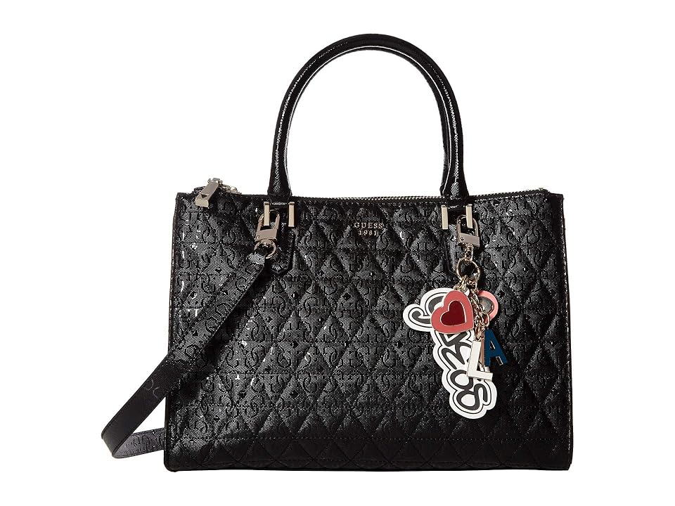 

GUESS Tabbi Status Satchel (Black) Handbags