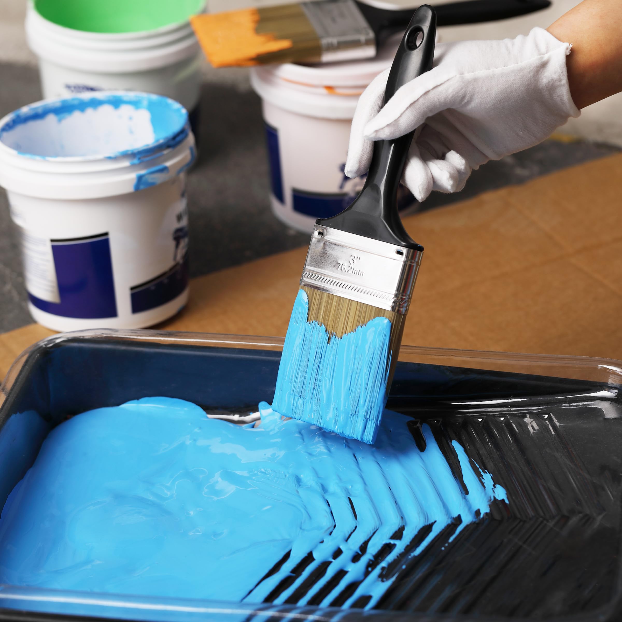 Bates- Paint Brushes, 4-Inch, 4 Pack, Flat Paint Brushes for Walls, Furniture and Wood