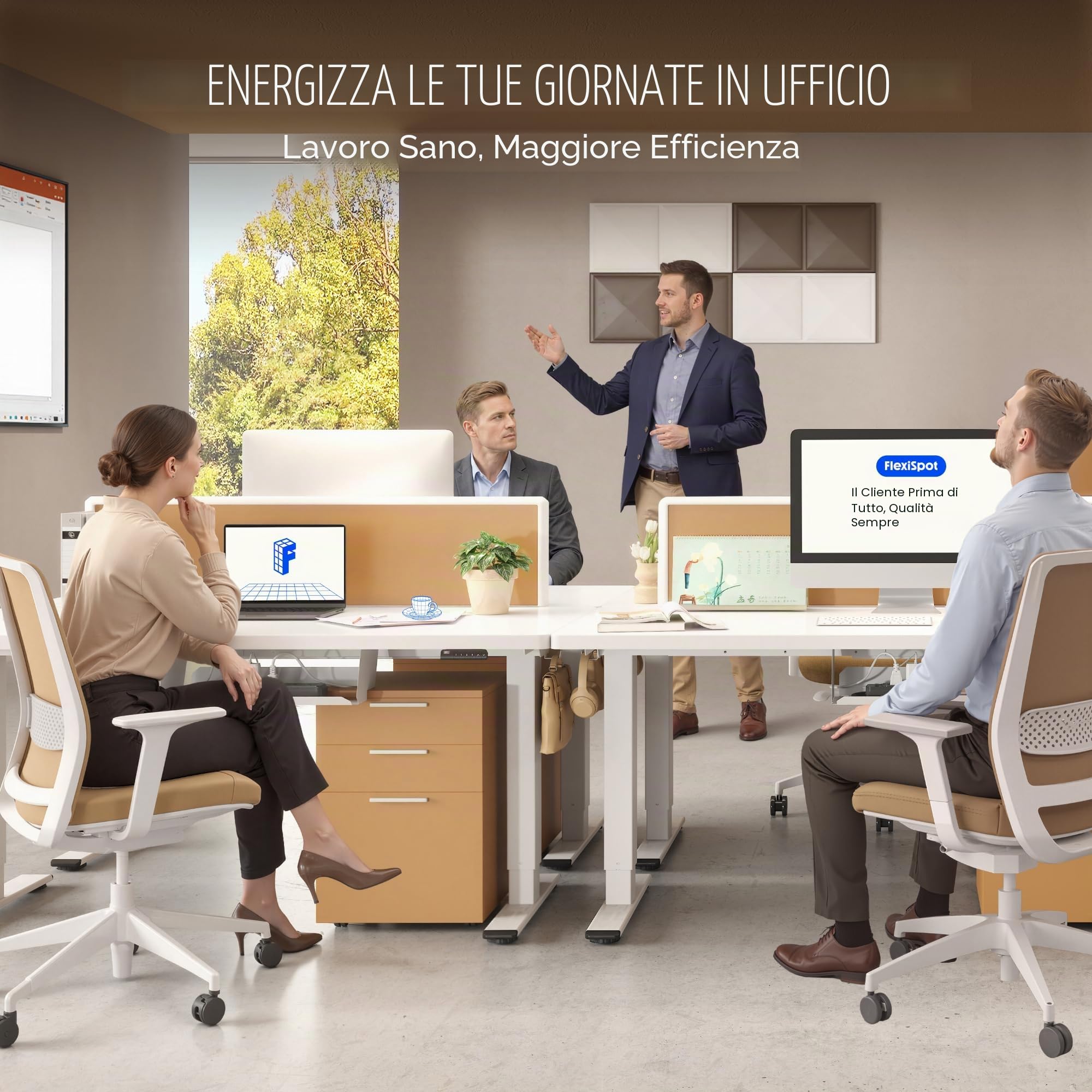 FLEXISPOT E1 PRO Scrivania Regolabile in Altezza con 2 Motori con Memoria Automatica Intelligente Standing Desk Scrivania Elettrica Scrivania Motorizzata