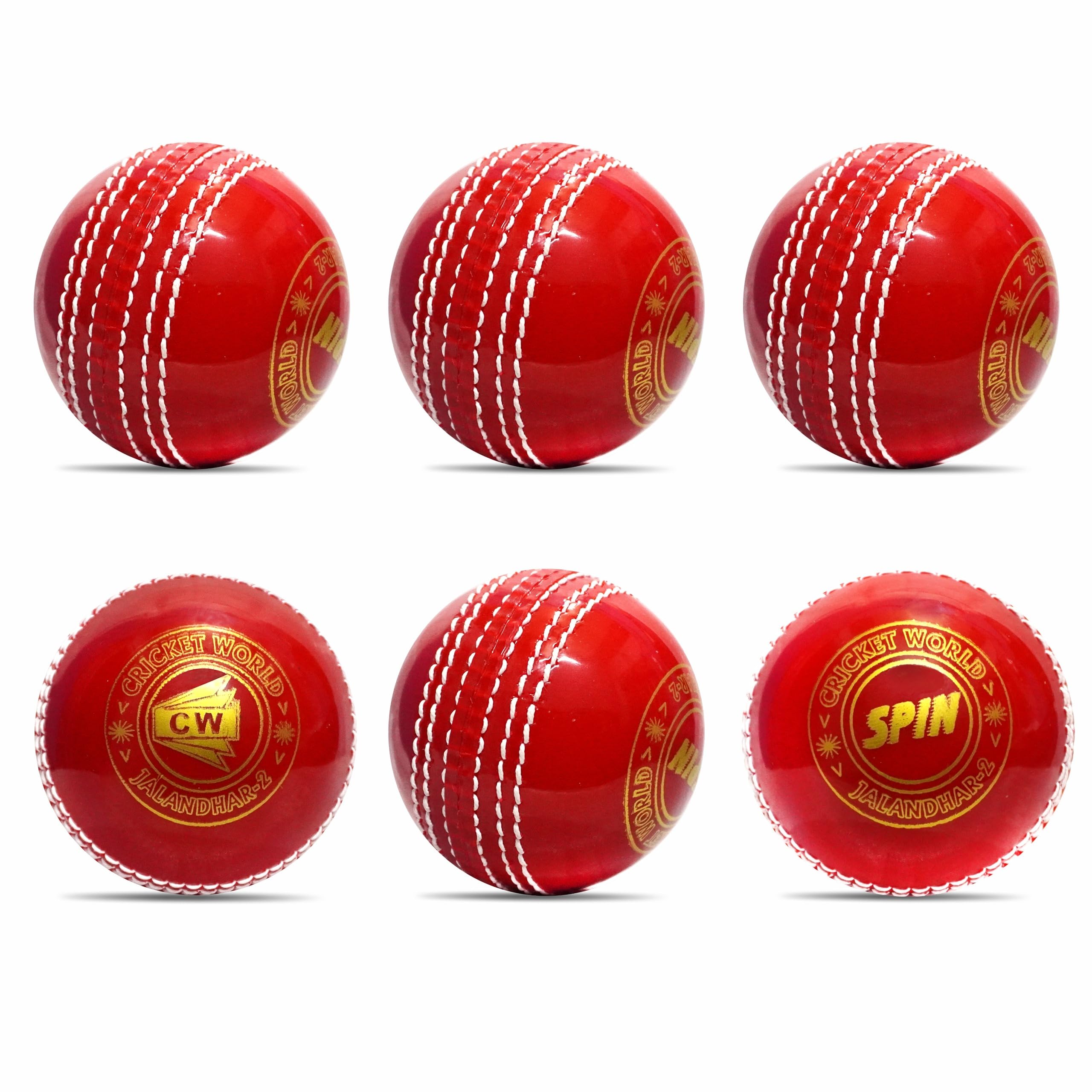 CW Spin Red Incredible Cricket Balls Set of 3 Practice & Training Heavy Synthetic Ball, Standard-image-30