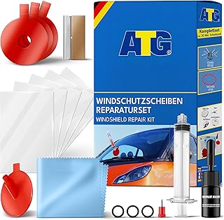 ATG® Steinschlag Reparaturset Windschutzscheibe – Steinschlag Reparaturset zur Rissstabilisierung, Windschutzscheibe Reparaturset & Glas Reparatur Set für Autoglas
