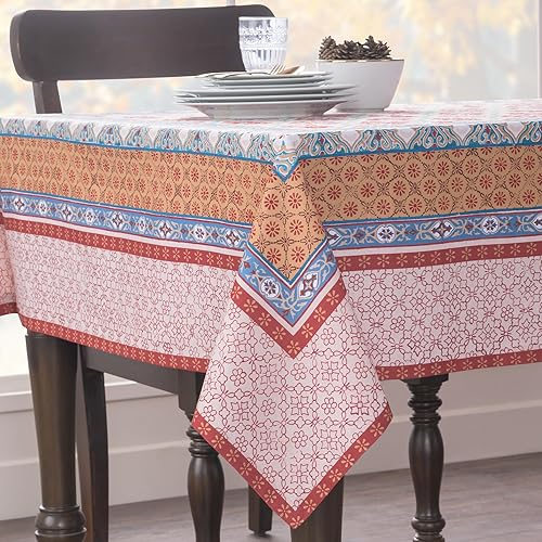 Miniatura 9 de Maison d' Hermine Table Cloth Rectangle Table 100% Cotton 60 x 90 Inches Fall Tablecloth Reusable Everyday Use for Thanksgiving Christmas 04 - Romane