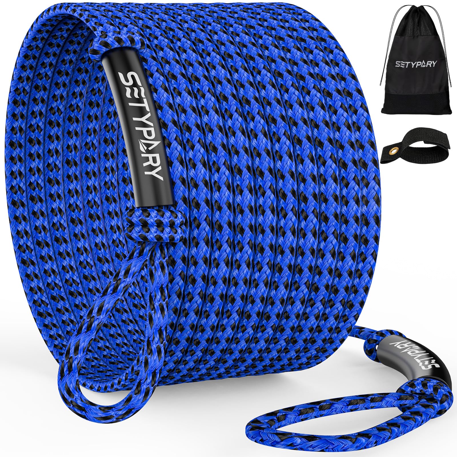 SETYPARY 4-6K 60FT Boat Tow Rope for Tubing, Fits 1-4 Person Towable Tubes Boating, Heavy-Duty Floating Tube Tow Rope for Watersports
