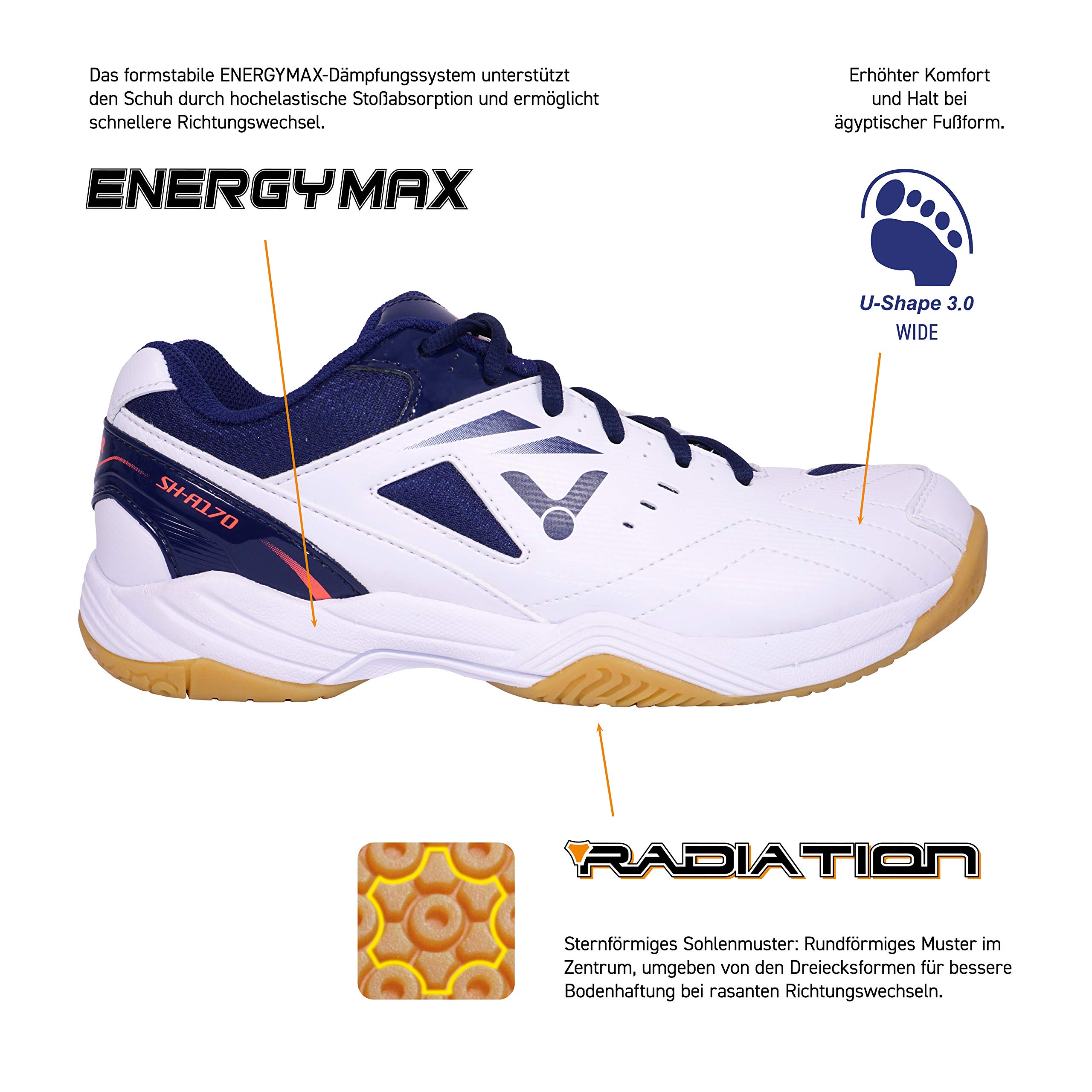 Victor SH-A170 Badmintonschuh Squashschuh Hallenschuh Unisex