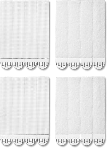 Miniatura 14 de 64 pares (128 tiras) tiras medianas para colgar cuadros, cinta de gancho y bucle, colgador de cuadros sin daños, tiras adhesivas impermeables para