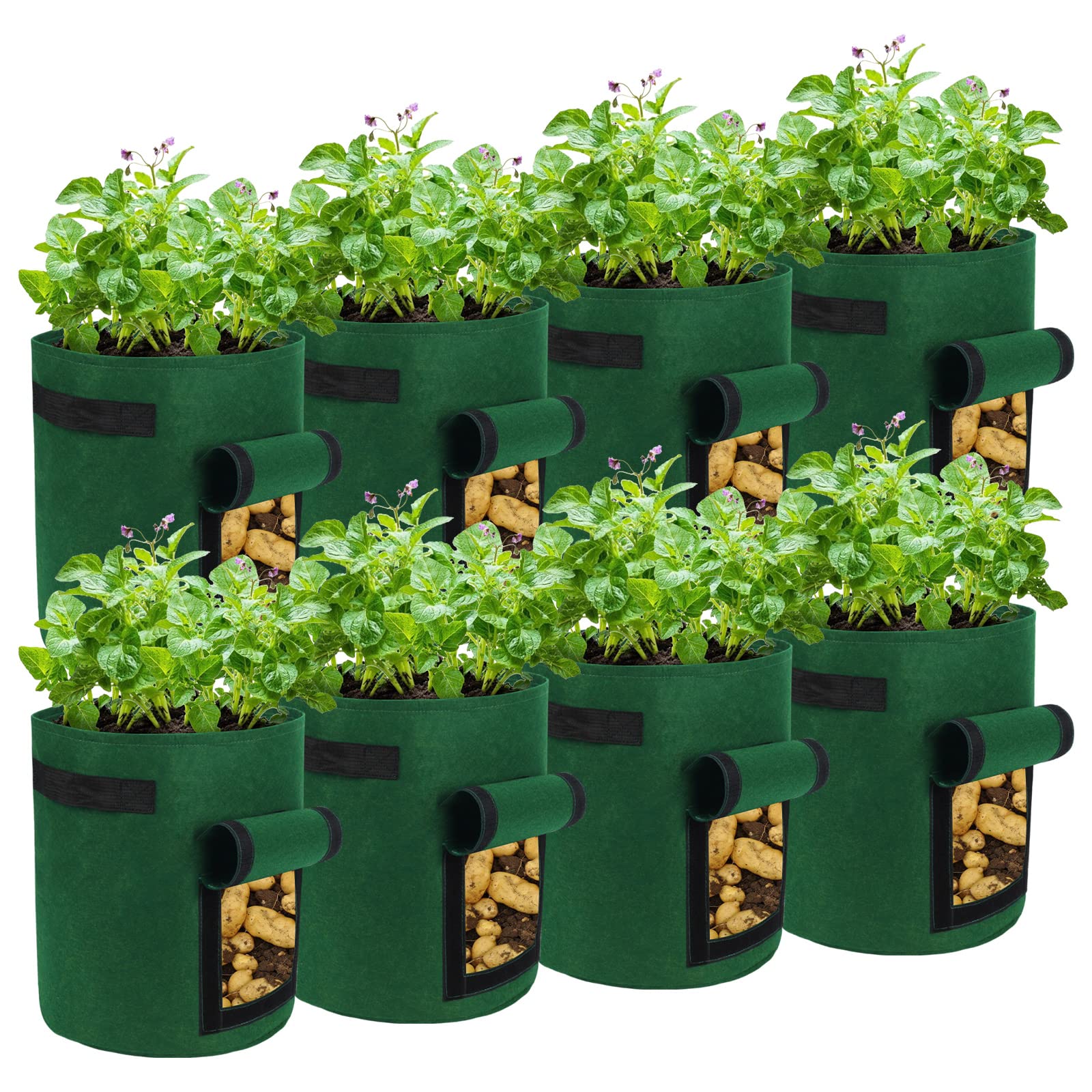Bolsas de cultivo de patatas de 10 galones para evitar raíces podridas por exceso de riego