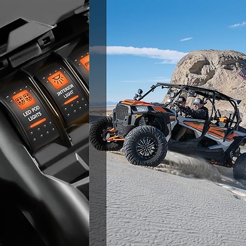 Miniatura 7 de Nilight Luces LED UTV para cápsula, interruptor basculante de encendido y apagado de 5 pines SPST con retroiluminación naranja de 12 V 24 V,
