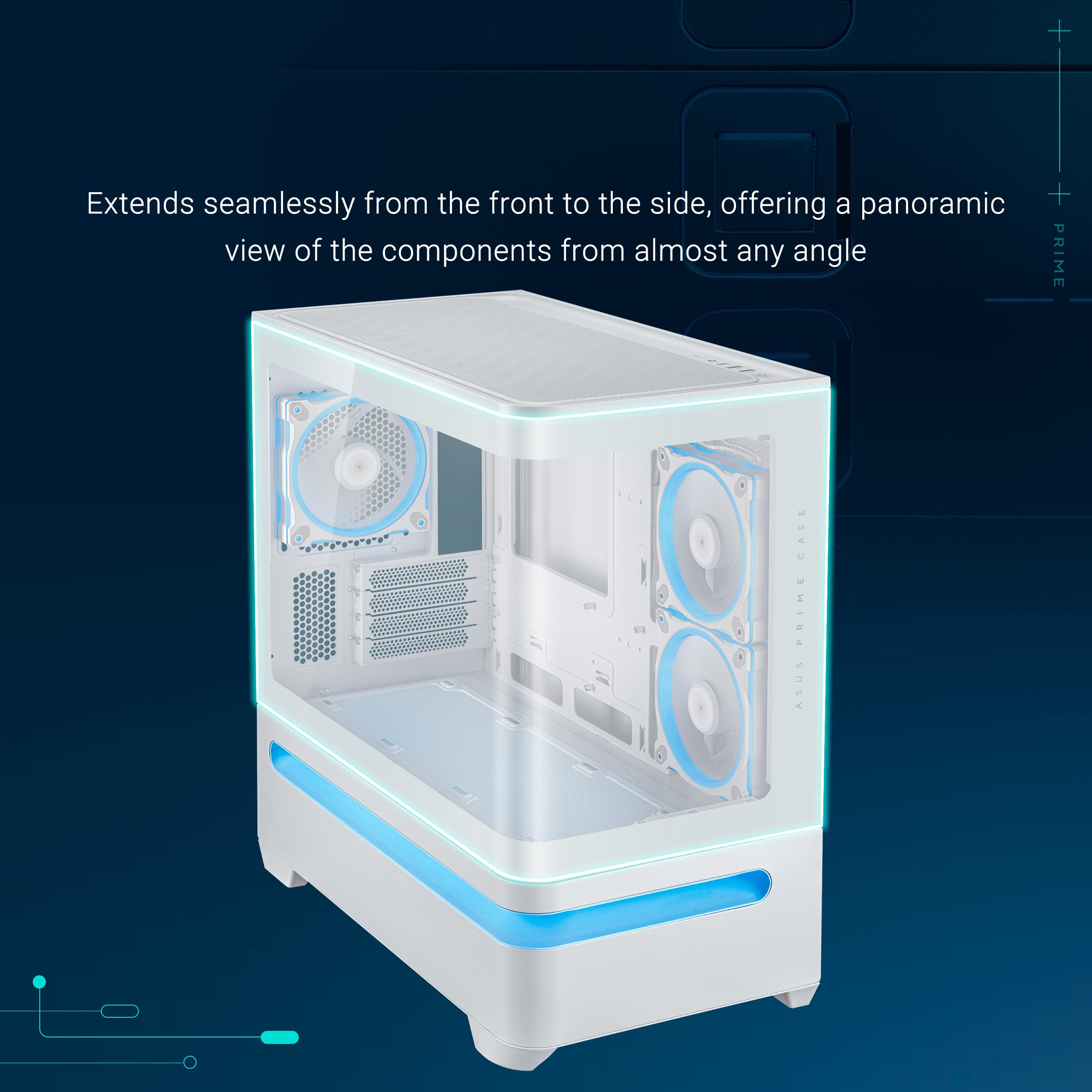 Image secondaire de Boîtier PC ASUS Prime AP202 ARGB Blanc - mATX avec Verre Trempé
