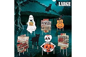 8PCS Halloween Decorations Outdoor, Halloween Yard Signs with 24Pcs Stakes