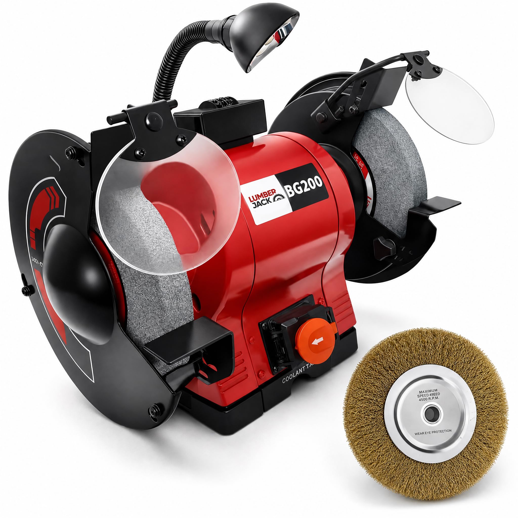 Lumberjack Bench Grinder 8" 550W Red