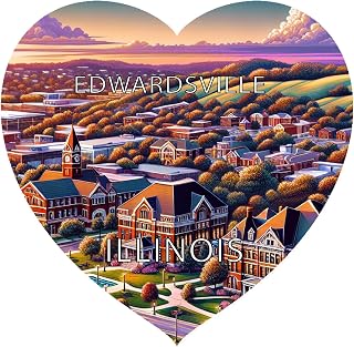 Edwardsville Illinois Souvenir Heart Design Vinyl Decal Sticker 4-Inch
