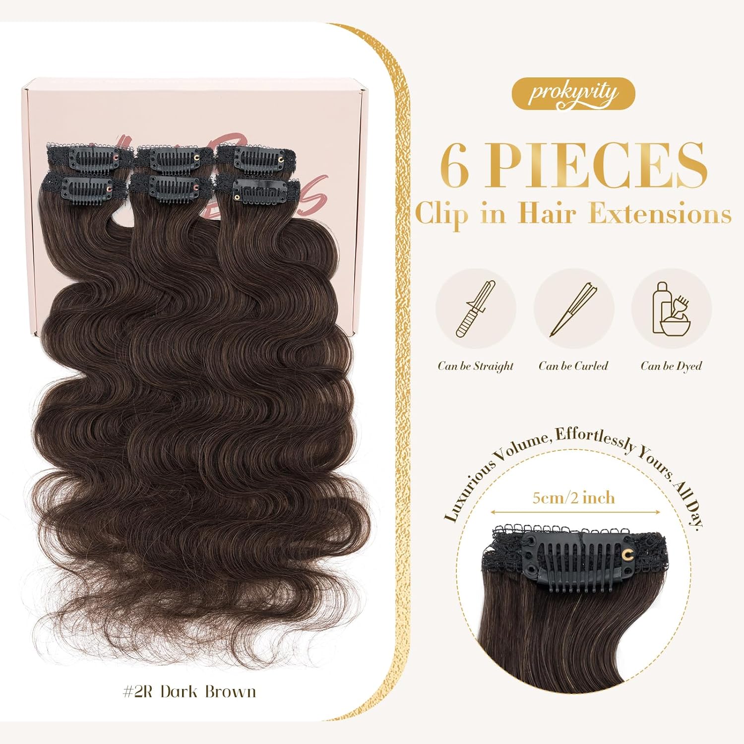 Clip in Short Hair Extensions Real Human Hair,Prokyvity Short Hair Extensions Clip ins,Wavy Mini Hairpieces for Volume & Highlights,Seamless & Invisible Design,6 Pieces 31g 10 inch Dark Brown