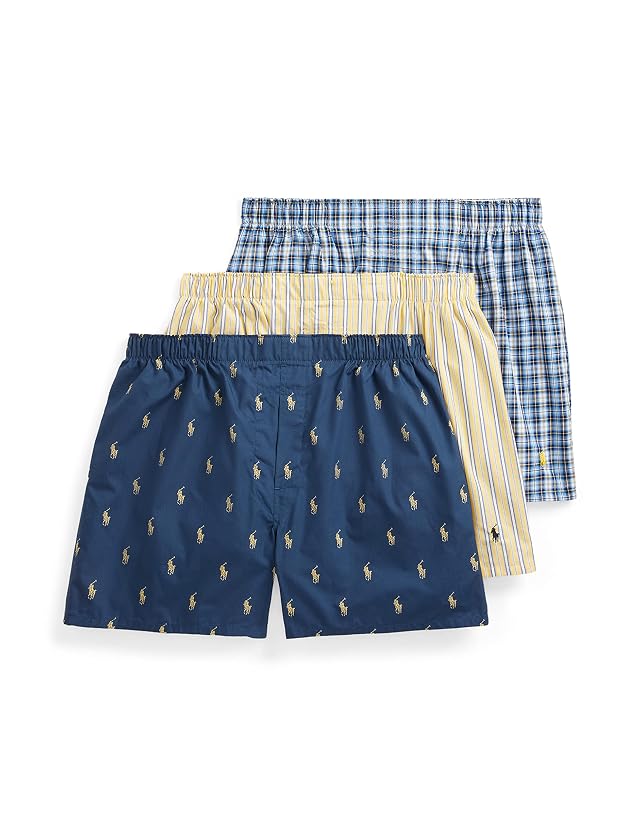 POLO RALPH LAUREN Mens Classic Fit Cotton Woven Boxers 3 Pack