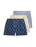 Men's Classic Fit Cotton Woven Boxers 3-Pack