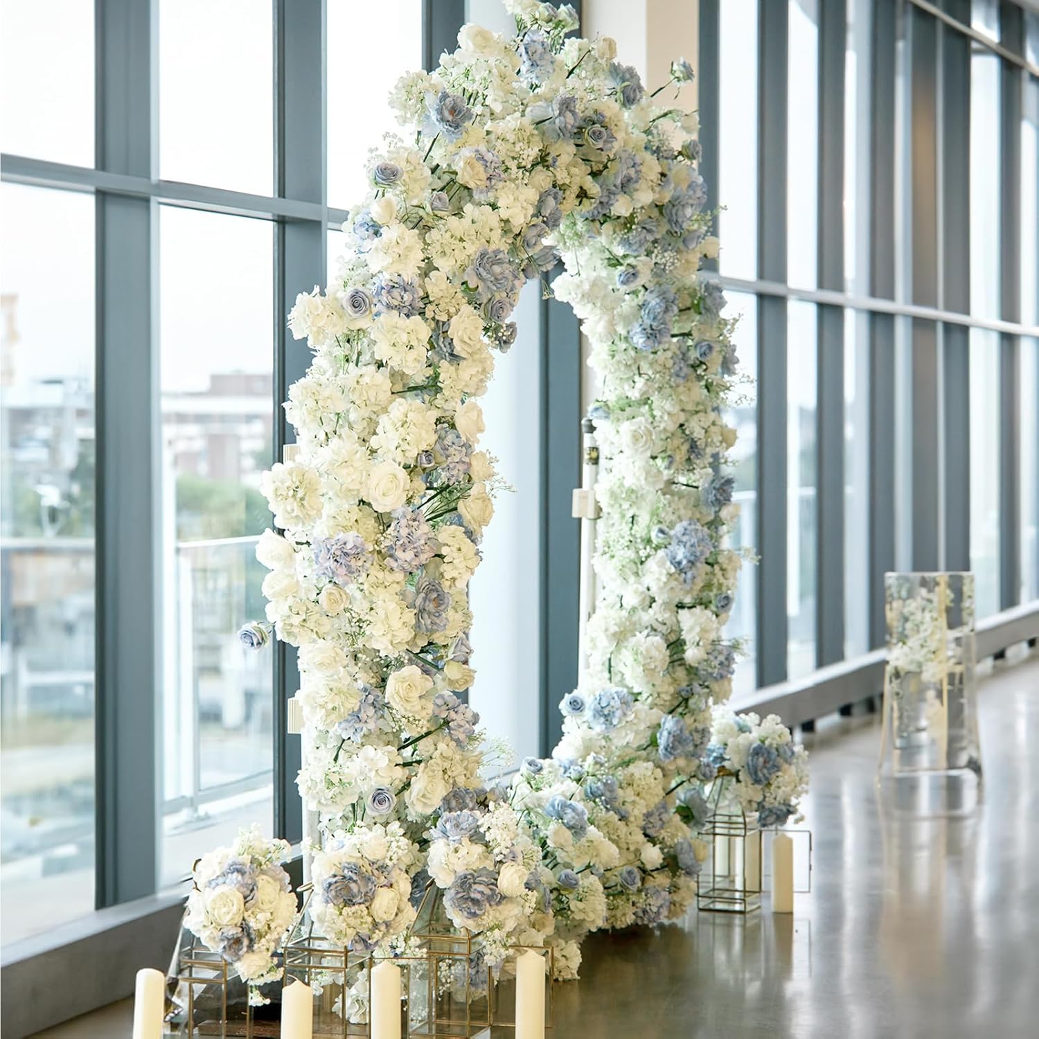 Auihiay 104 PCS Artificial Hydrangea Flowers, Silk Hydrangea Artificial Flowers Heads with Stems, Full Hydrangea Flowers for Wedding Centerpieces, Home Garden Party Decor (Ivory) - Image 6