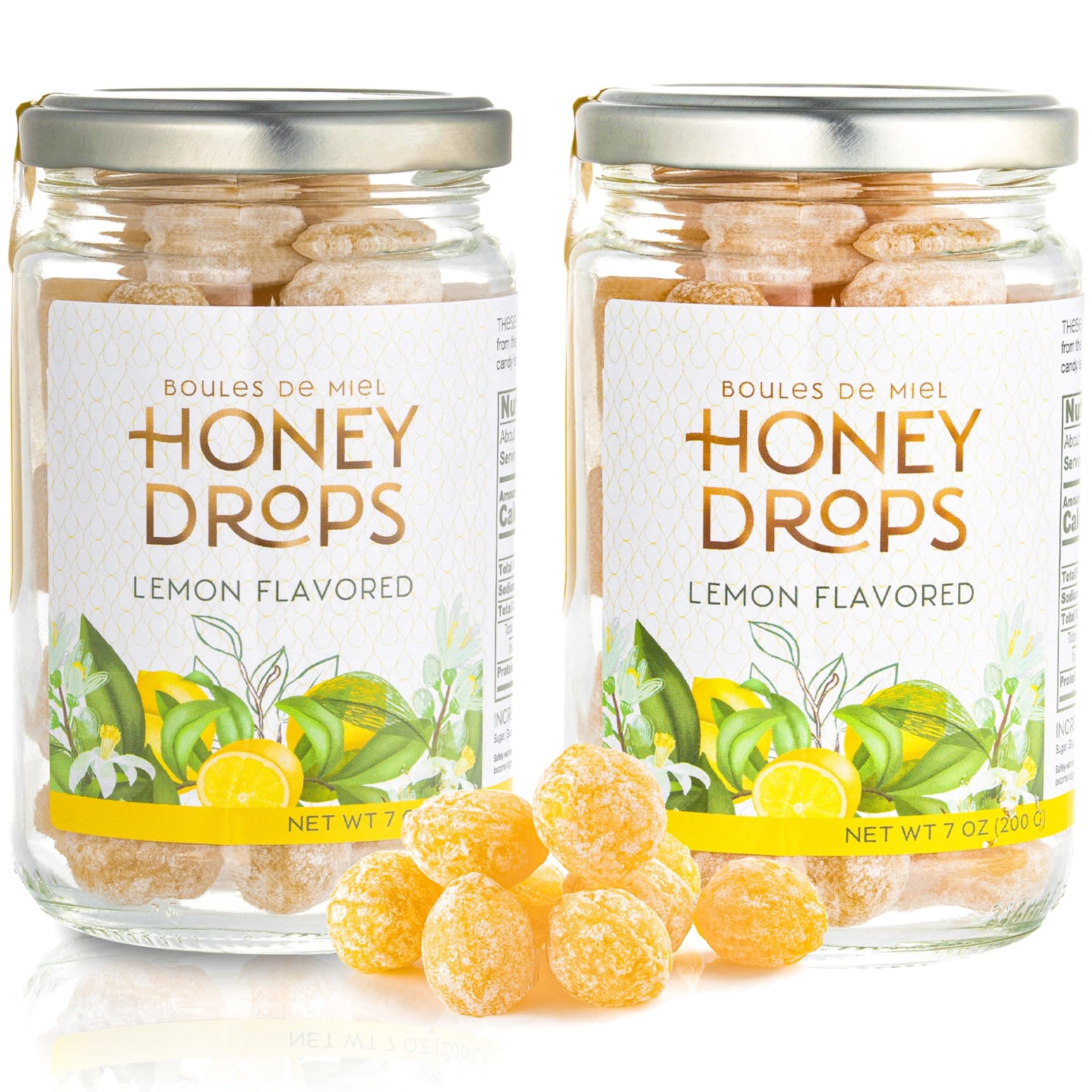 Gourmanity Honey Candy Lemon Drops, Surprise Lemon Flavored Honey Filling, Soothing & Sweet Treat, Carefully Crafted with Natural Honey, Made in